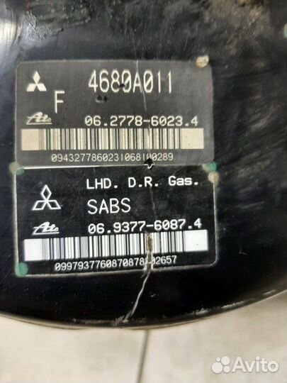 Вакуумный усилитель тормозов Mitsubishi Lancer 10