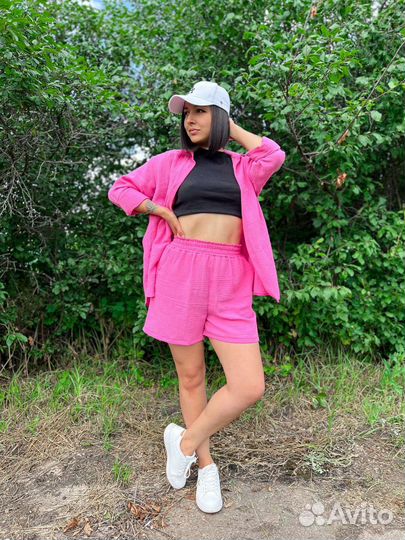 Костюм с шортами из муслина