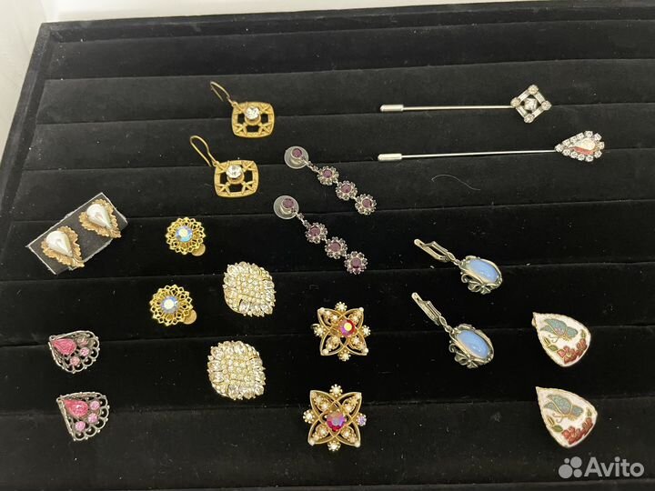 Винтаж серьги клипсы брошь булавки