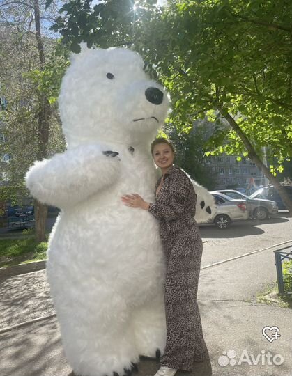 Белый мишка поздравление аниматор ростовые куклы