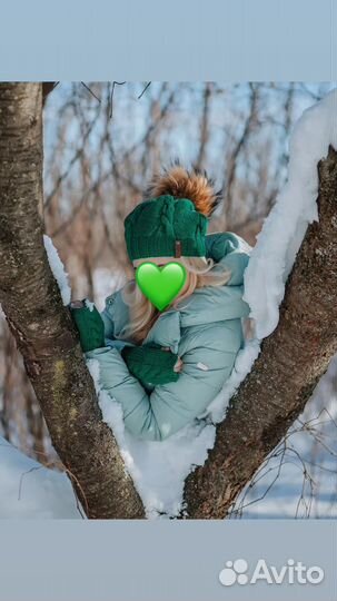 Комплект шапка и митенки