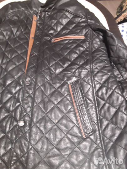 Кожаная куртка мужская 50 52 черная