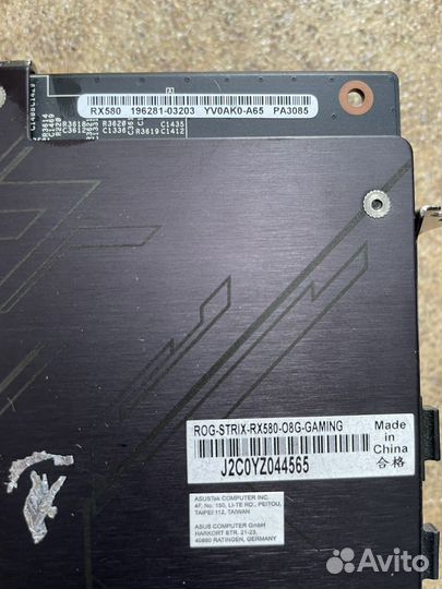 Видеокарта asus ROG-strix-RX580-8G-gaming