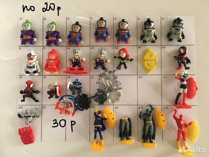 Игрушки из Киндера Марвел супергерои