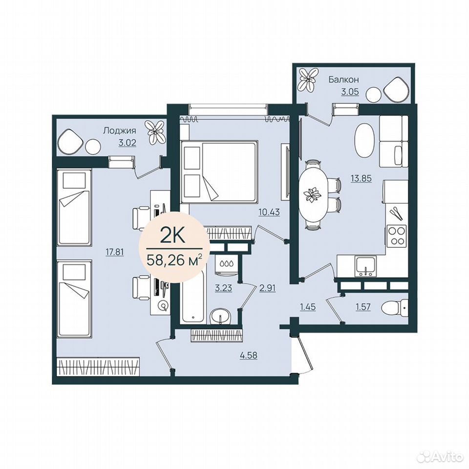 2-к. квартира, 58,3 м², 8/12 эт., Херсон