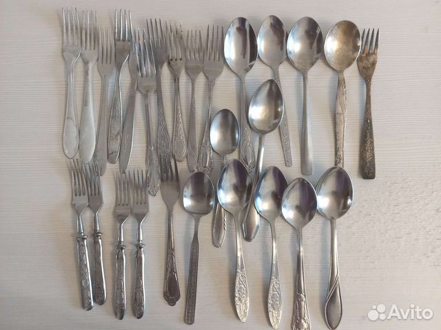 Посуда. Ложки, вилки, чайные ложки. СССР