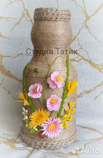 Вазочки из джута