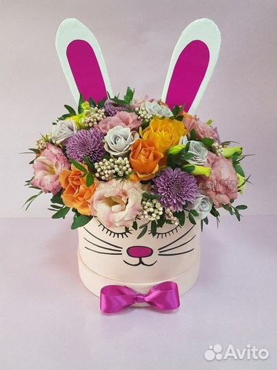 Розы в шляпной коробке