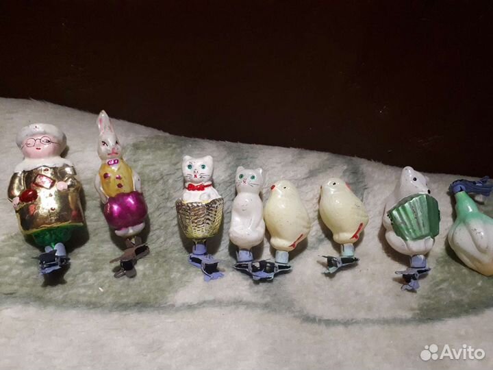 Новогодние игрушки СССР на прищепках