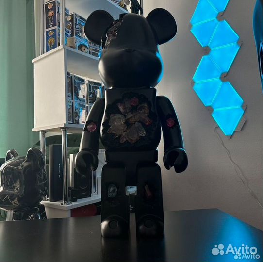 Медведи bearbrick 70см 1000% чёрный кристал