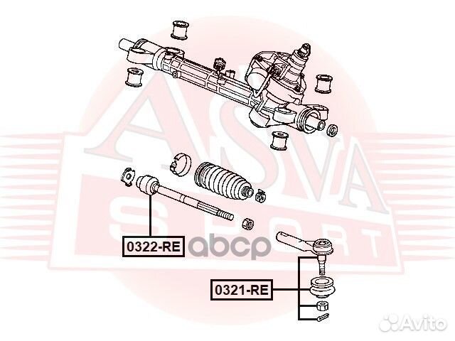 Наконечник рулевой 0321RE asva