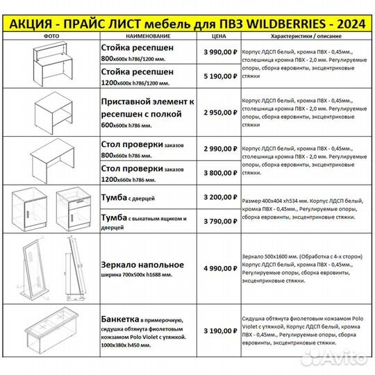 Мебель для пвз wildberries