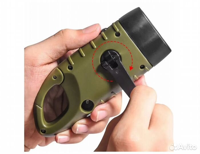 Фонарь с зарядкой от динамо и солнца