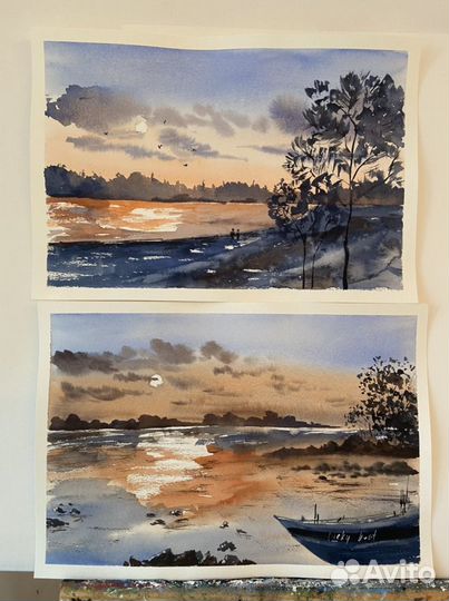 Картины акварель Релакс