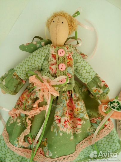 Летний Ангел в стиле тильда, кукла в подарок