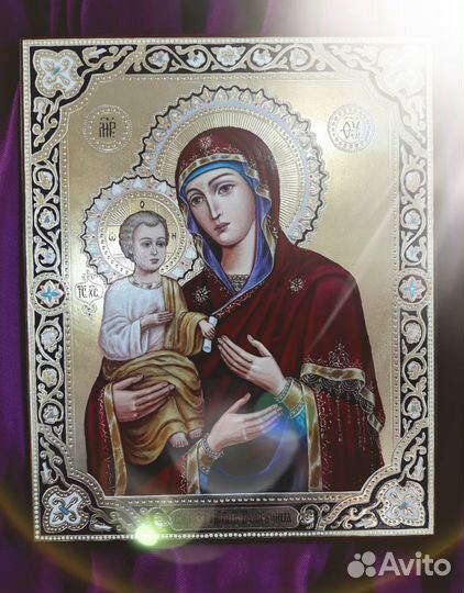 Рукописная икона Троеручица. В наличии