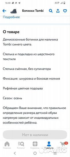 Ботинки демисезонные детские