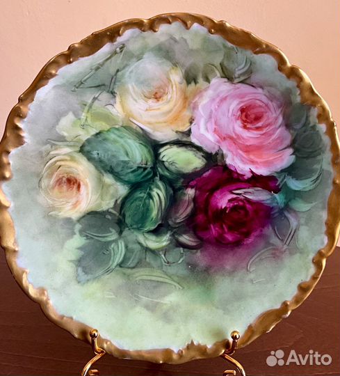 Десертная тарелка. «Розы», Limoges