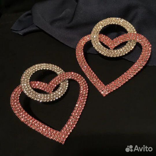 Серьги в форме сердца