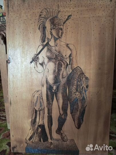 Картина Марс выжигание по фанере