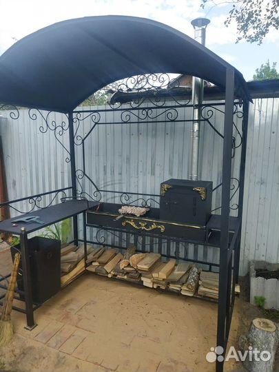 Мангал с печкой под казан