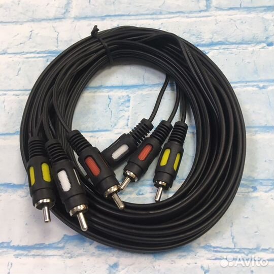 Качественный кабель аудио видео 3RCA 5м AT0713