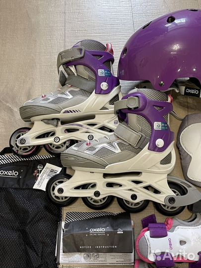 Ролики детские раздвижные oxelo, 29-32 размер