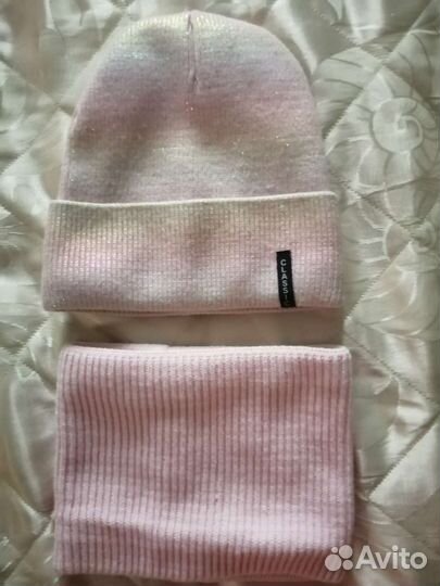 Шапка со снудом для девочки