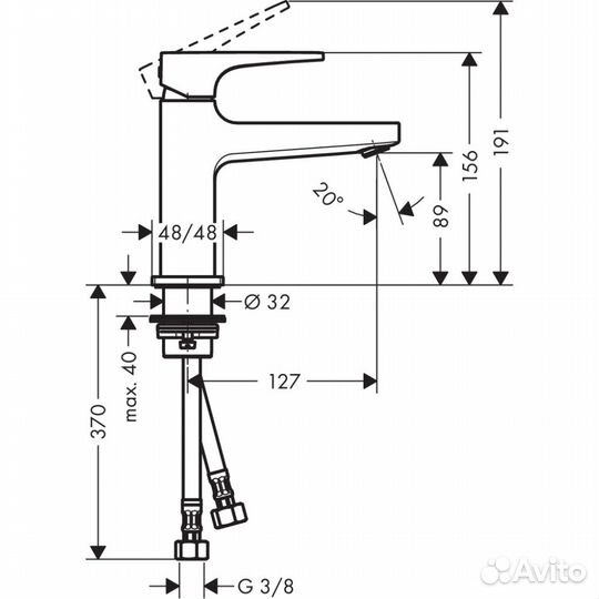 Смеситель для раковины Hansgrohe Metropol 100 7450