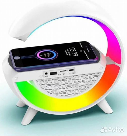 Светильник-колонка с беспроводной зарядкой