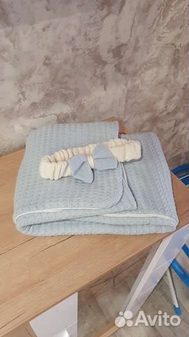 Плед детский вязаный утепленный р-р 90 на 90