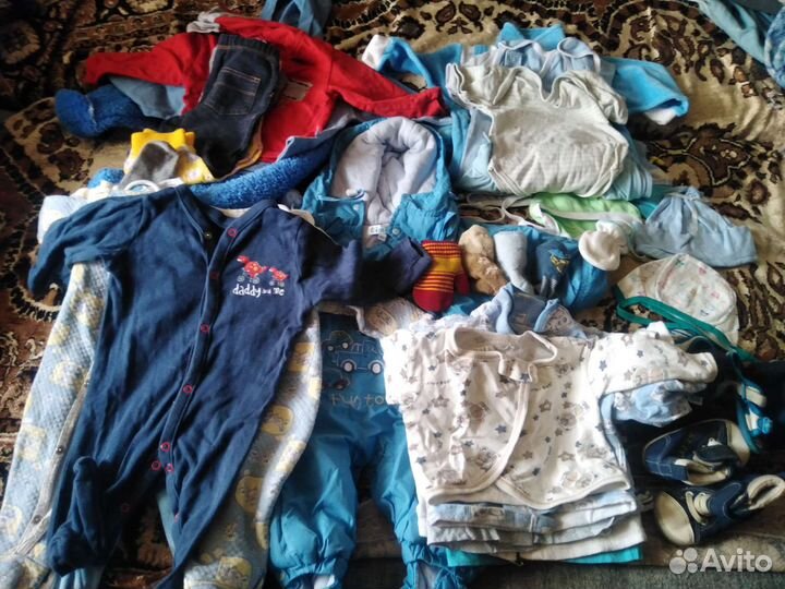 Большой пакет вещей на мальчика с 0 до 12 мес