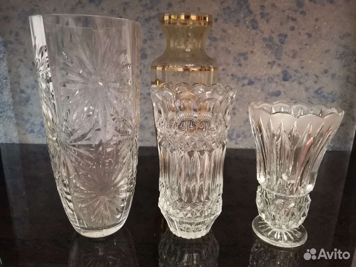 Ваза из чешского стекла, хрустальные вазы