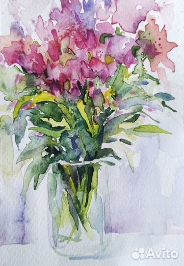 Живопись, цветы, 10*13 см