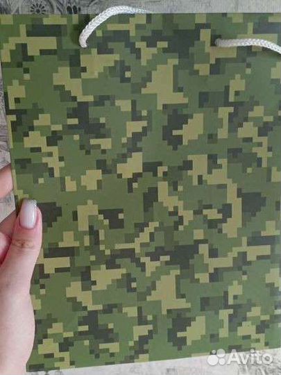 Подарочные пакеты с ручками камуфляж
