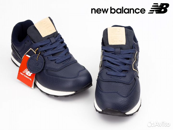 Кроссовки new balance 574 кожаные