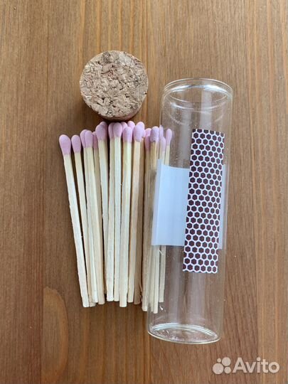 Спички цветные 7,5см в стеклянной колбе для свечей