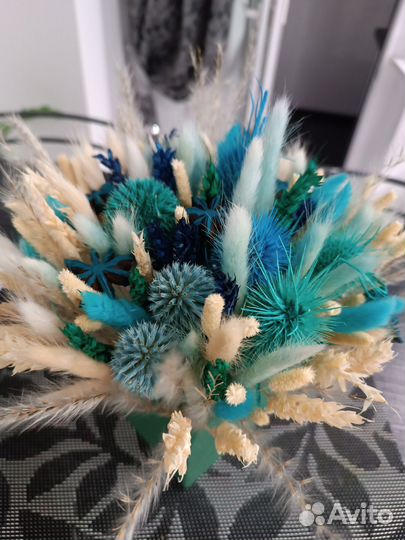 Букет подарок на 1 сентября из сухоцветов