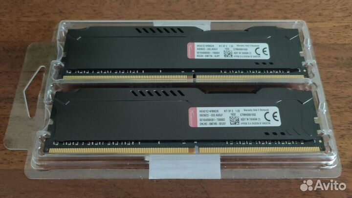HyperX fury Black DDR4 2133 мгц 2x4 гб