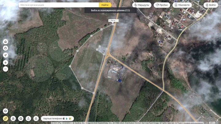 Участок 12,19 га (СНТ, ДНП)