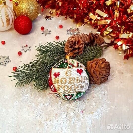 Шарик новогодний 6см