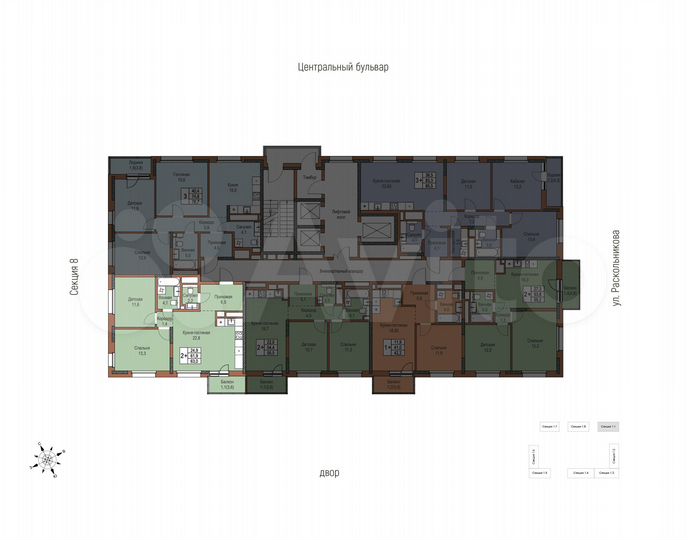 2-к. квартира, 63 м², 23/24 эт.