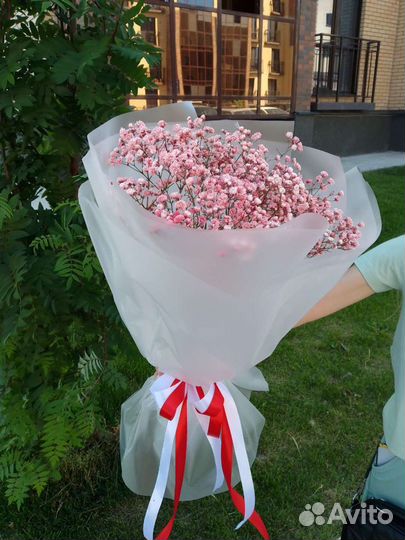 Букет цветы из гипсофилы