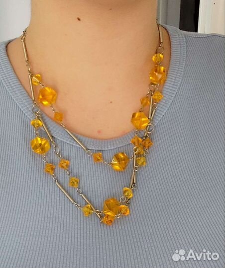 Бусы СССР медовые