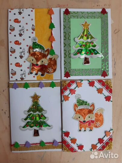 Открытки ручной работы на новый год