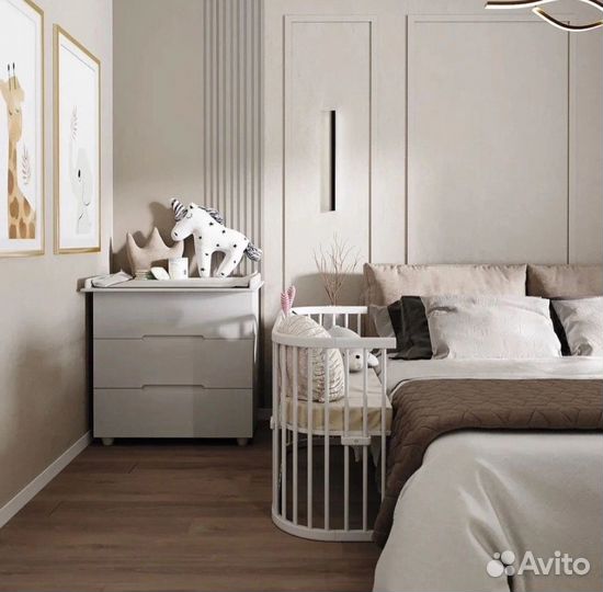 Детская кроватка трансформер с маятником