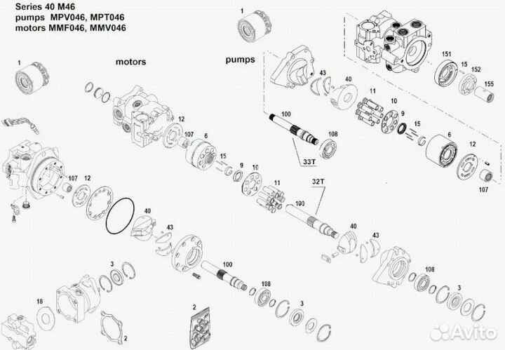 Насос подпитки 19 сс (тип С) для Danfoss MPV046