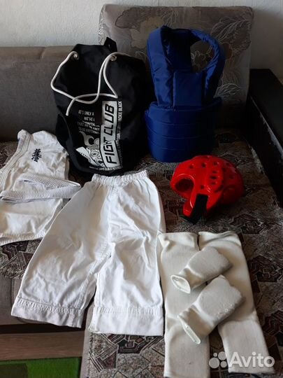 Кимоно, защита, жилет, рюкзак, шлем