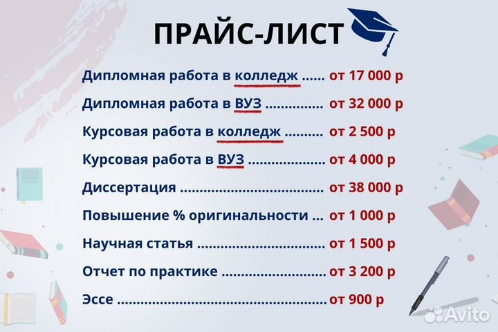Курсовая работа в колледж и вуз
