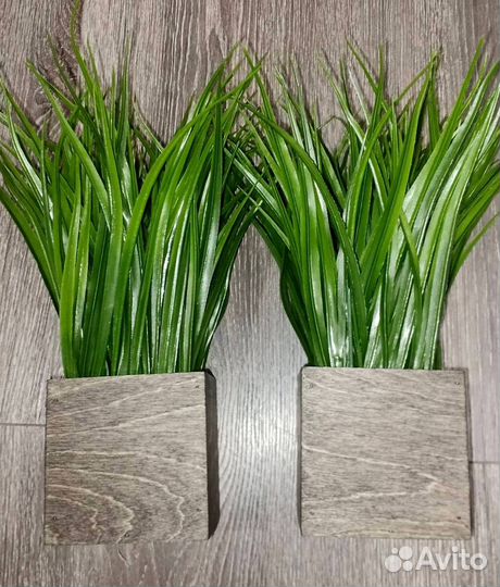 Искусственные цветы в горшке трава в кашпо растени